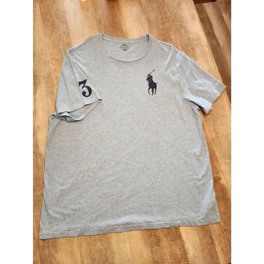 Polo Ralph Lauren Big Pony 1XB BIG men Embroidered T-shirt Blue Navy Peru cotton